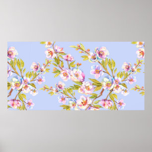 Poster Des sources de pommiers à fleurs ou de cerisiers s