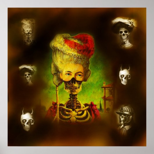 Poster des squelettes d'horreur gothique (Devant)