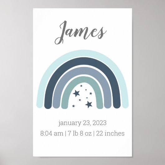 Poster des statistiques de naissance des garçons A (Devant)