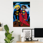 Poster des superhéros adolescents (Bureau à domicile)