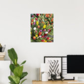 Poster Des tas de tulipes colorées (Bureau à domicile)