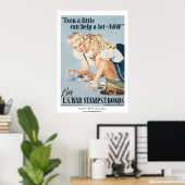 Poster des timbres de guerre de la Seconde Guerre  (Bureau à domicile)