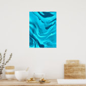 Poster Des Tons De Marbre Bleu Coloré (Cuisine)