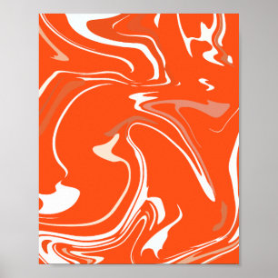 Poster Des torrents vibrants d'Orange Abstraction