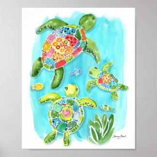 Poster des tortues de mer Whimsical
