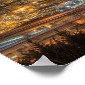 Poster Des traînées légères de voitures la nuit (Coin)