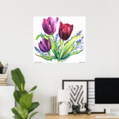 Poster des tulipes avec fleurs de printemps PMACar (Bureau à domicile)