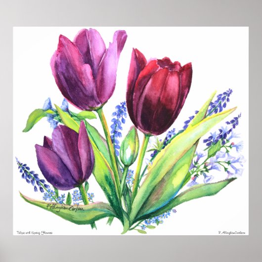 Poster des tulipes avec fleurs de printemps PMACar (Devant)