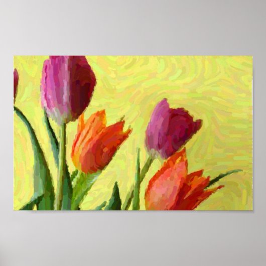 Poster des Tulipes impressionnistes vintages (Devant)