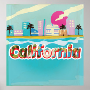 Poster des vacances Vintages en Californie