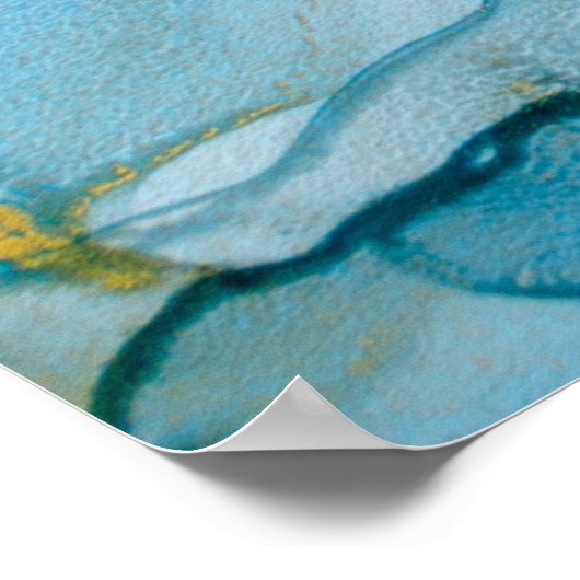 Poster Des vagues d'océan doré. Image abstraite et lumine (Coin)