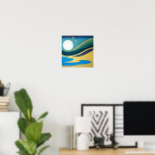 Poster des Vagues d'or à la nuit (Bureau à domicile)