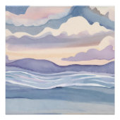 Poster Des vagues océaniques rêvées | Peinture aquarelle (Devant)