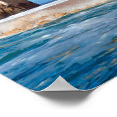 Poster Des Vagues Se Déplient Sur Des Formations Rocheuse (Coin)