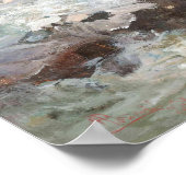 Poster Des vagues s'écrasent sur les rochers de Bordigher (Coin)