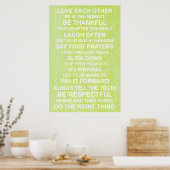 Poster des valeurs familiales (Cuisine)