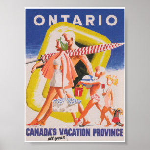 Poster des Vintage voyage de l'Ontario Canada