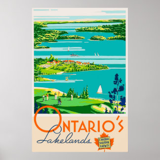 Poster des Vintage voyage de l'Ontario Canada