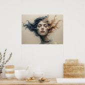 Poster des visages déchirés par le temps Art Abstr (Cuisine)