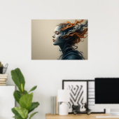 Poster des visages déchirés par le temps Art Abstr (Bureau à domicile)