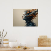 Poster des visages déchirés par le temps Art Abstr (Cuisine)