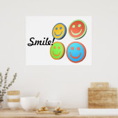 Poster des visages souriants de pop art (Cuisine)