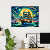 Poster des voiliers (Bureau à domicile)
