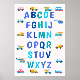 Poster des voitures Jouet Alphabet Enfants