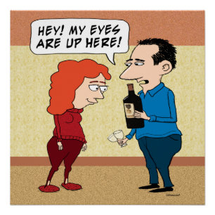 Poster Des yeux amusants sur le vin