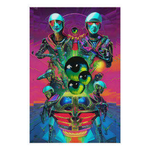 Poster Des yeux de prière volent le ciel d'Astral
