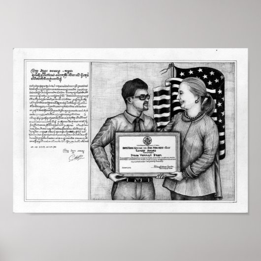 Poster des yeux morts de Vannak et Hillary Clinton (Devant)