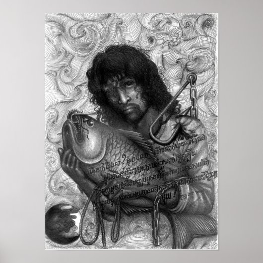 Poster des yeux morts, Vannak sur un crochet (Devant)