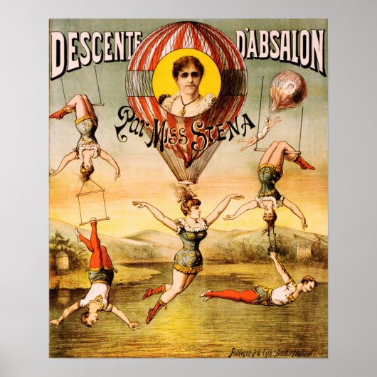 Poster DESCENTE D'ABSALON Miss Siena Circus acrobatique (Devant)