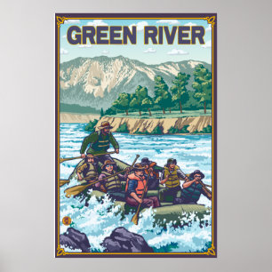 Poster Descente en radeau - Rivière Verte, Washington