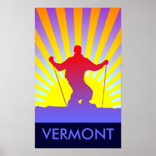 Poster descente ski vermont