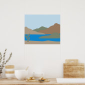 Poster Désert Abstrait Moderne Ocean Beach Paysage Mid (Cuisine)
