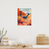 Poster Desert Bird Southwestern Landscape Wall Art (Cuisine)