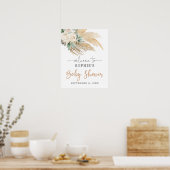 Poster Desert Boho Pampas Grass Baby shower Panneau de bi (Cuisine)