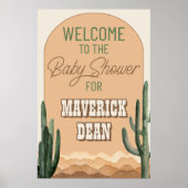 Poster Desert Cactus Baby shower Sud-Ouest Bienvenue (Devant)