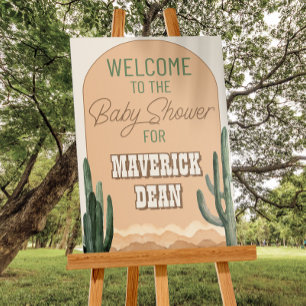 Poster Desert Cactus Baby shower Sud-Ouest Bienvenue
