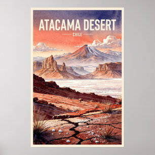 Poster Désert d'Atacama Chili Voyage Vintage