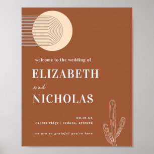 Poster Désert de Boho minimal moderne Bienvenue à Terra