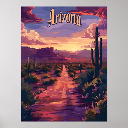 Poster Désert de l'Arizona la nuit (Devant)