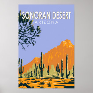 Poster Désert de Sonora Arizona Art Vintage
