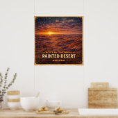 Poster Désert peint Arizona Centenaire (Cuisine)