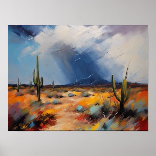 Poster Desert Rain Abstract Afbeelding (Voorkant)