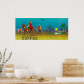 Poster Desert Scene Étiquette café (Cuisine)