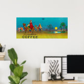 Poster Desert Scene Étiquette café (Bureau à domicile)
