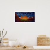 Poster Desert Scène paysage à l'affiche de nuit (Cuisine)