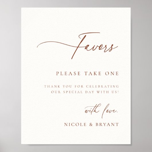 Poster Desert Sienna Wedding Favor (Devant)